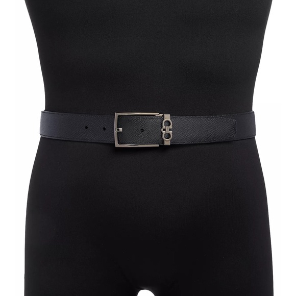 Salvatore Ferragamo Gancini keeper reversible adjustable belt black/brown 34 NWT - Picture 11 of 11